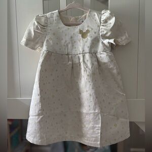 Disney World Girls White Gold Dress Size 4